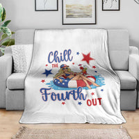 Funny Doll Face Meme 4th Of July Throw Blanket Chill The Fourth Out