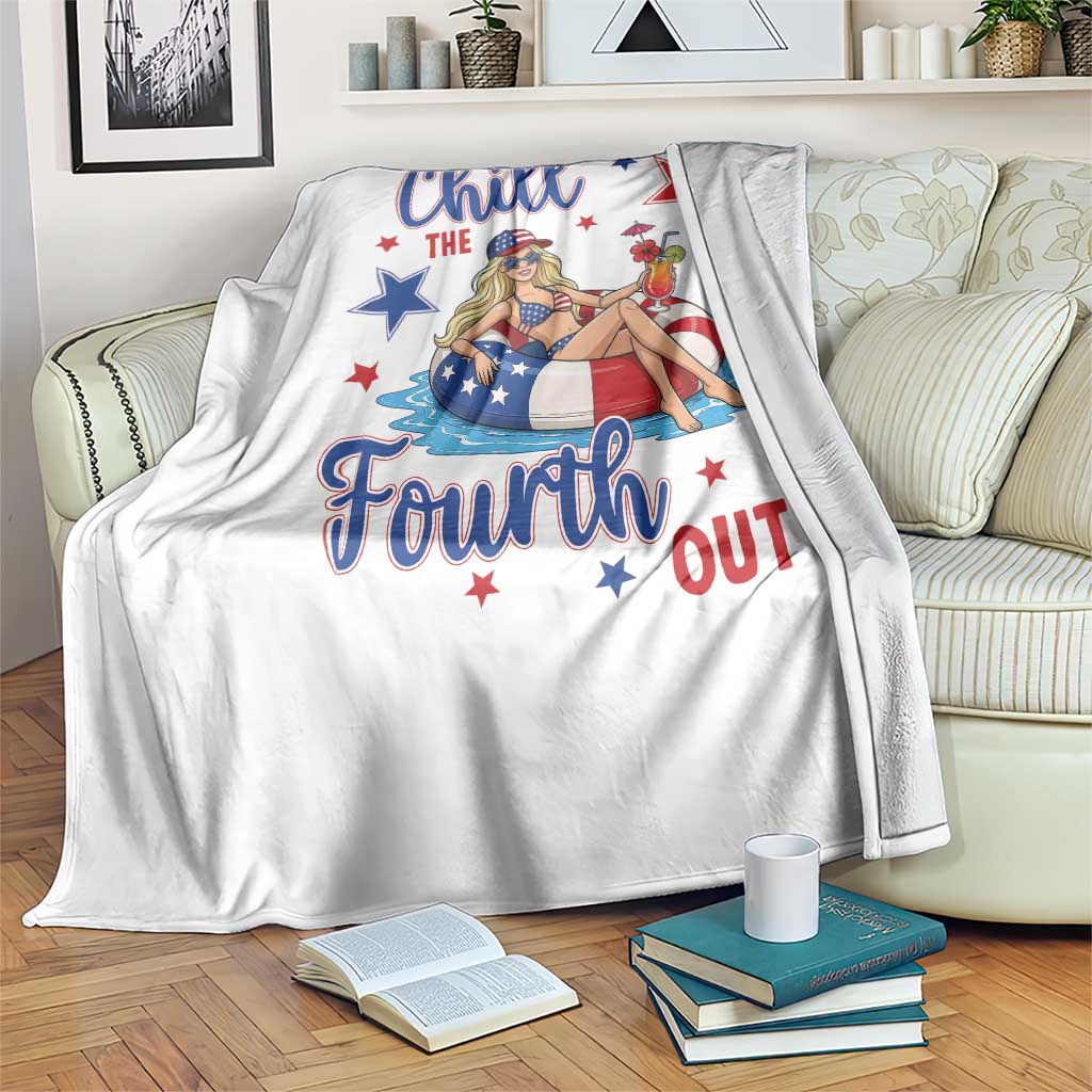 Funny Doll Face Meme 4th Of July Throw Blanket Chill The Fourth Out