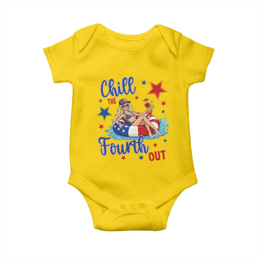 Funny Doll Face Meme 4th Of July Baby Onesie Chill The Fourth Out