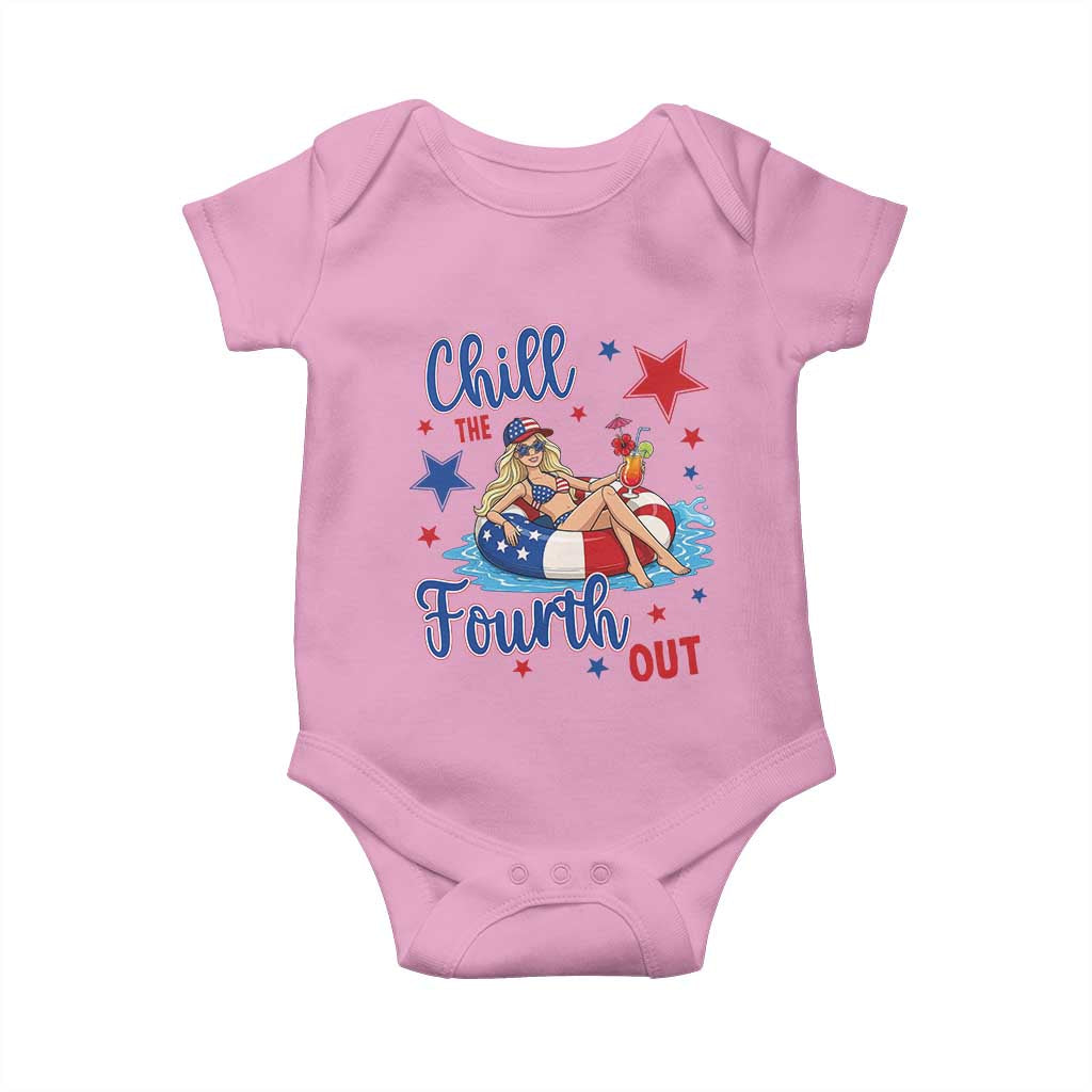 Funny Doll Face Meme 4th Of July Baby Onesie Chill The Fourth Out