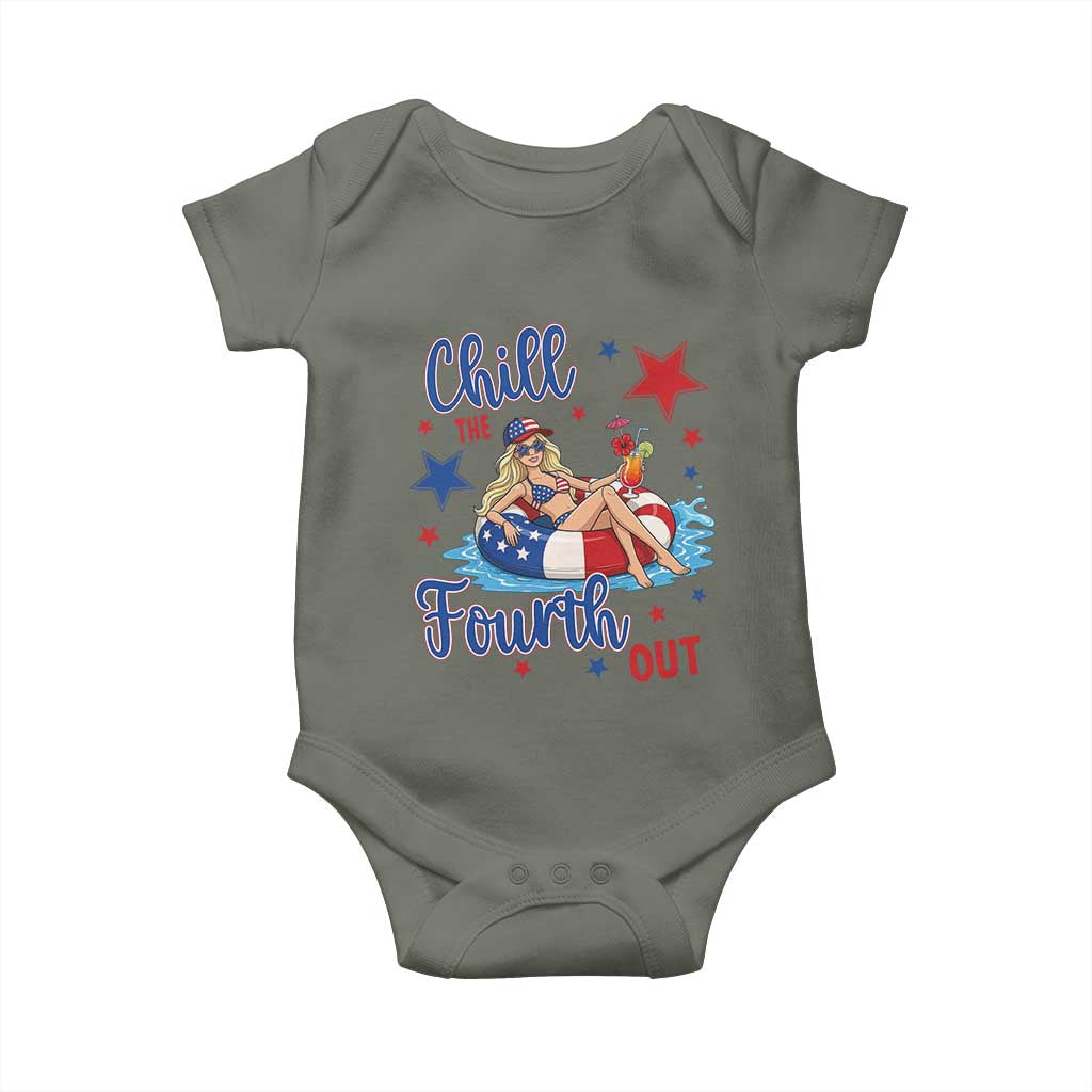 Funny Doll Face Meme 4th Of July Baby Onesie Chill The Fourth Out