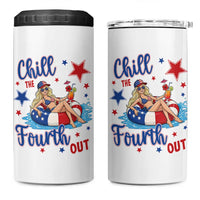 Funny Doll Face Meme 4th Of July 4 in 1 Can Cooler Tumbler Chill The Fourth Out