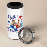 Funny Doll Face Meme 4th Of July 4 in 1 Can Cooler Tumbler Chill The Fourth Out