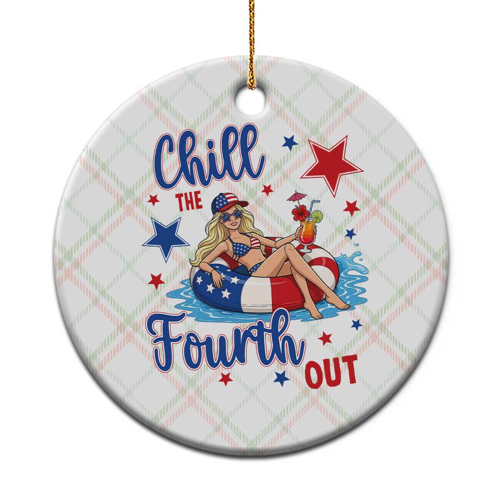 Funny Doll Face Meme 4th Of July Ceramic Ornament Chill The Fourth Out