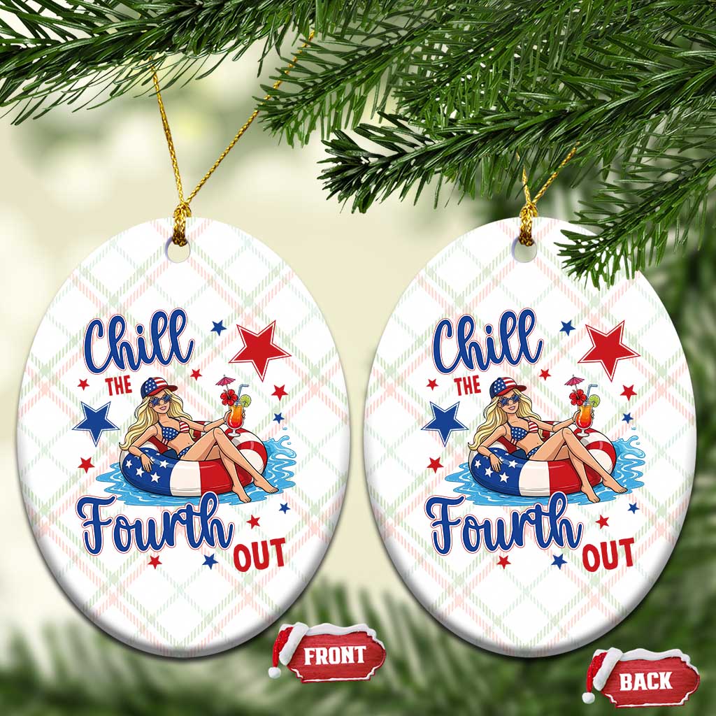 Funny Doll Face Meme 4th Of July Ceramic Ornament Chill The Fourth Out