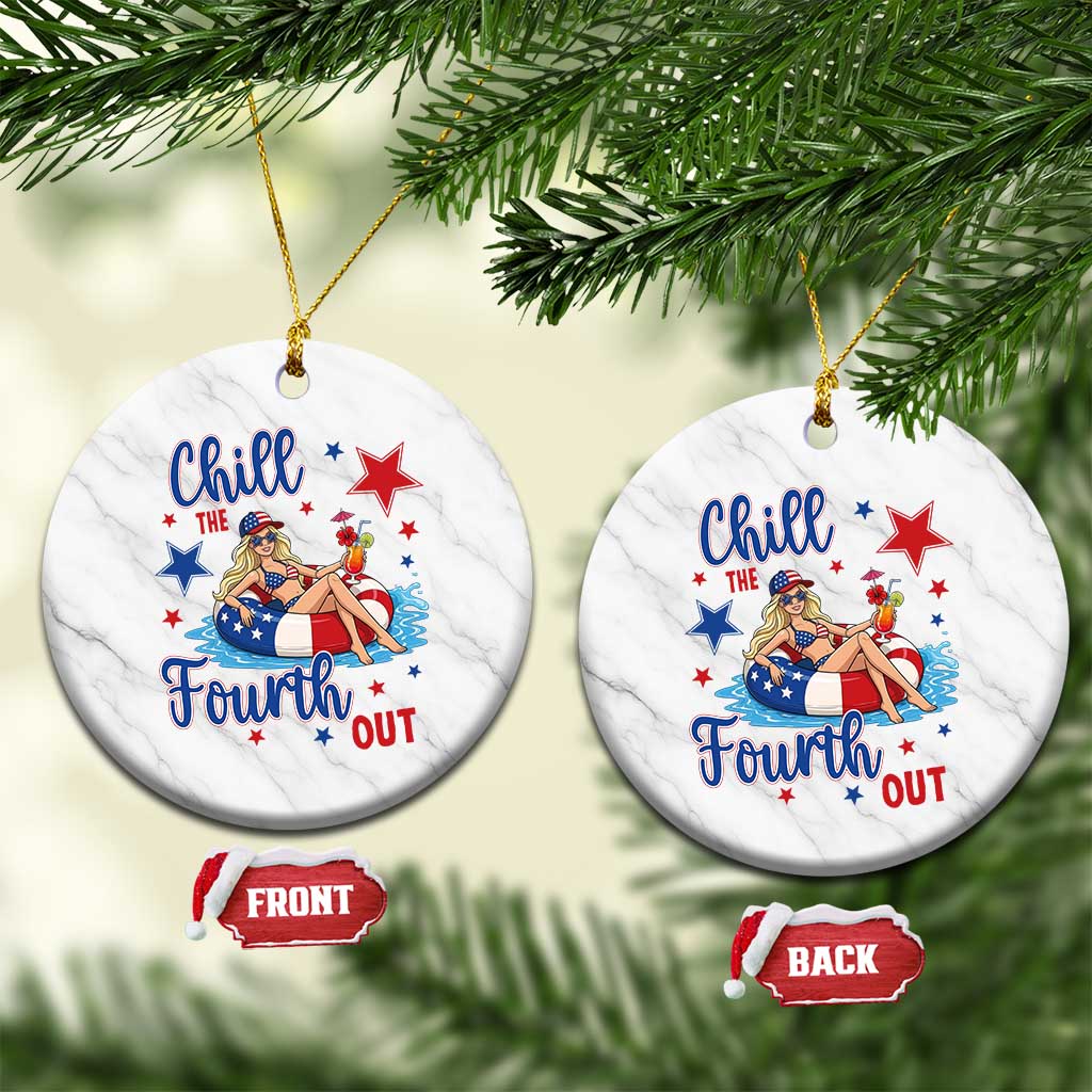 Funny Doll Face Meme 4th Of July Ceramic Ornament Chill The Fourth Out