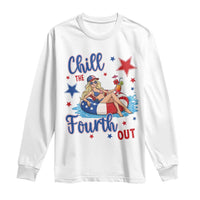Funny Doll Face Meme 4th Of July Long Sleeve Shirt Chill The Fourth Out