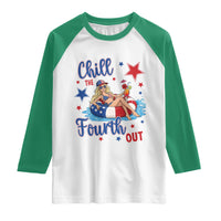 Funny Doll Face Meme 4th Of July Raglan Shirt Chill The Fourth Out