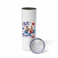 Funny Doll Face Meme 4th Of July Skinny Tumbler Chill The Fourth Out