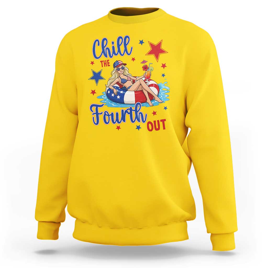 Funny Doll Face Meme 4th Of July Sweatshirt Chill The Fourth Out