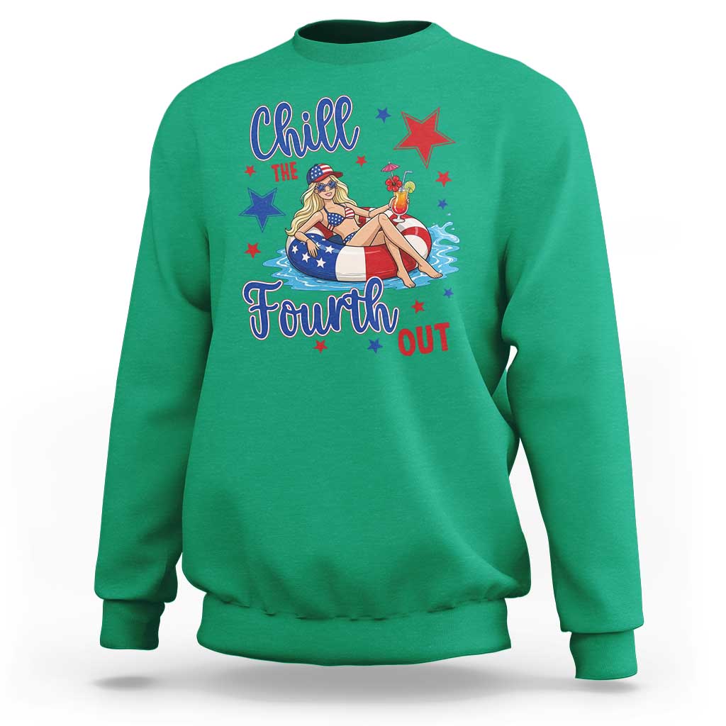 Funny Doll Face Meme 4th Of July Sweatshirt Chill The Fourth Out