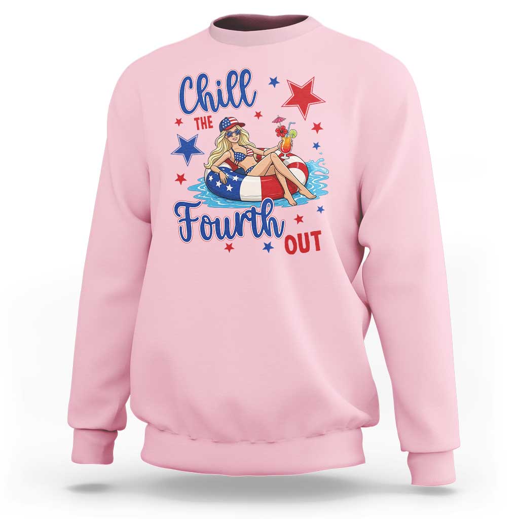 Funny Doll Face Meme 4th Of July Sweatshirt Chill The Fourth Out