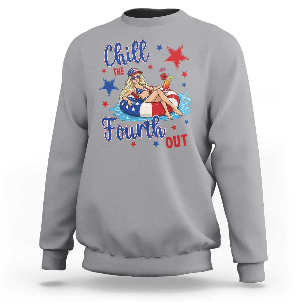 Funny Doll Face Meme 4th Of July Sweatshirt Chill The Fourth Out