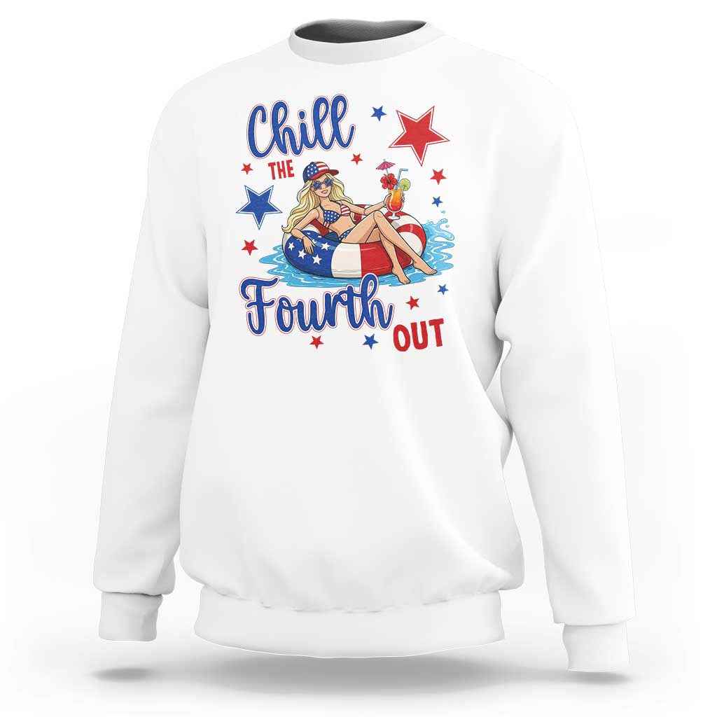 Funny Doll Face Meme 4th Of July Sweatshirt Chill The Fourth Out