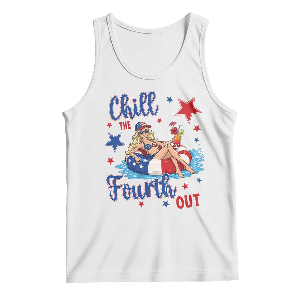 Funny Doll Face Meme 4th Of July Tank Top Chill The Fourth Out