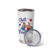 Funny Doll Face Meme 4th Of July Tumbler Cup Chill The Fourth Out