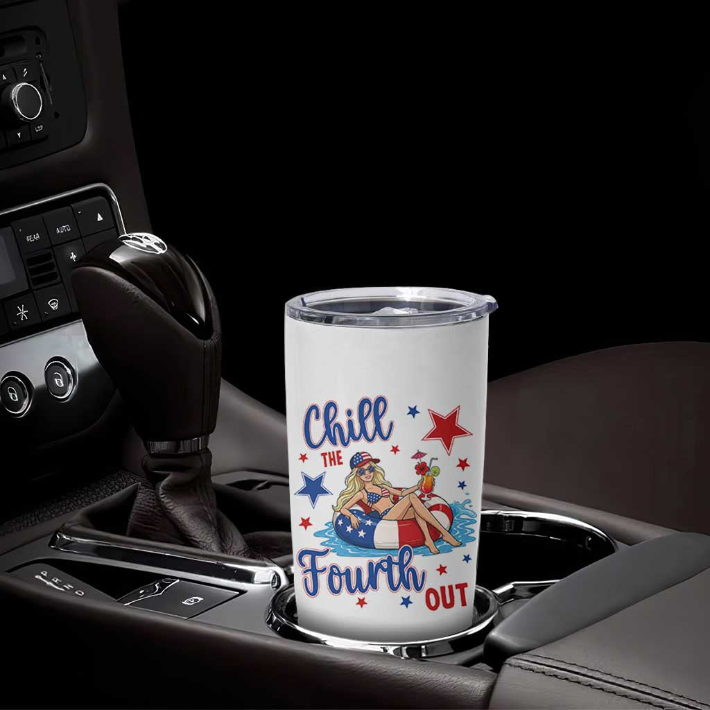 Funny Doll Face Meme 4th Of July Tumbler Cup Chill The Fourth Out