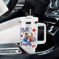 Funny Doll Face Meme 4th Of July Tumbler With Handle Chill The Fourth Out