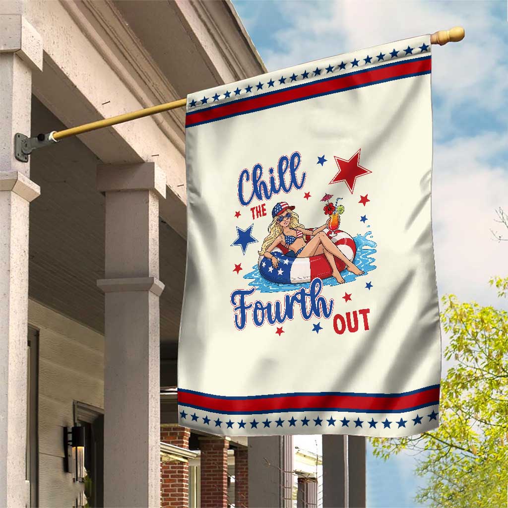 Funny Doll Face Meme 4th Of July Patriotic Garden Flag Chill The Fourth Out