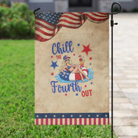 Funny Doll Face Meme 4th Of July Patriotic Garden Flag Chill The Fourth Out