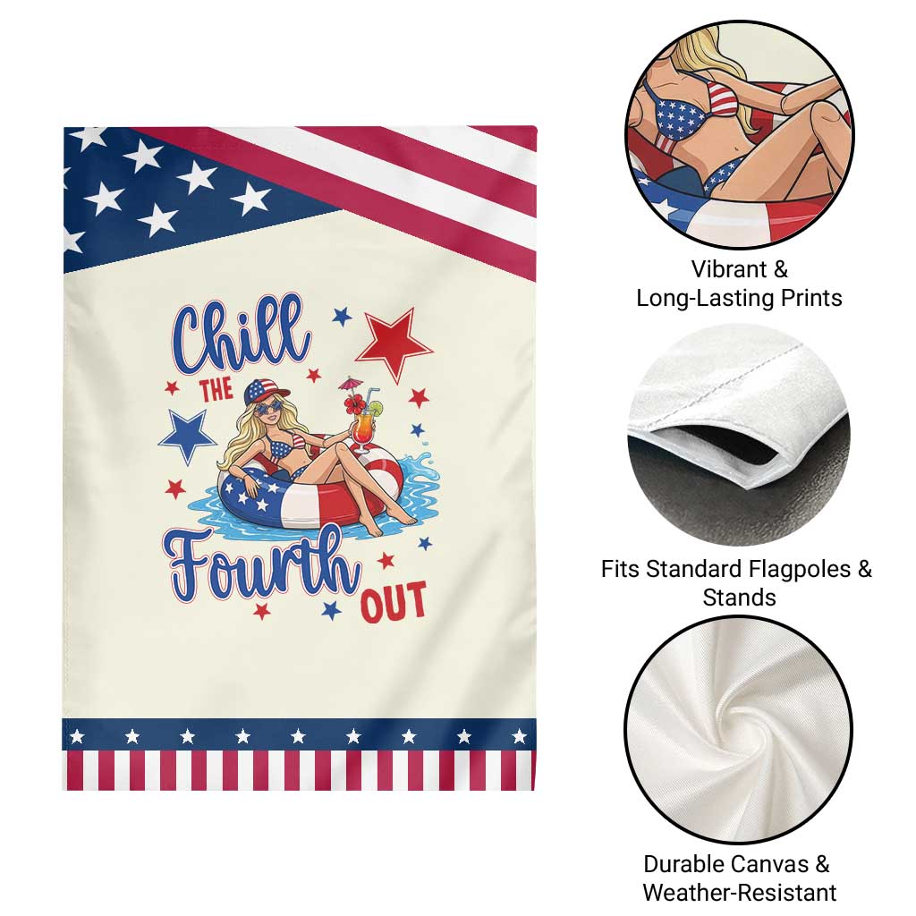 Funny Doll Face Meme 4th Of July Patriotic Garden Flag Chill The Fourth Out