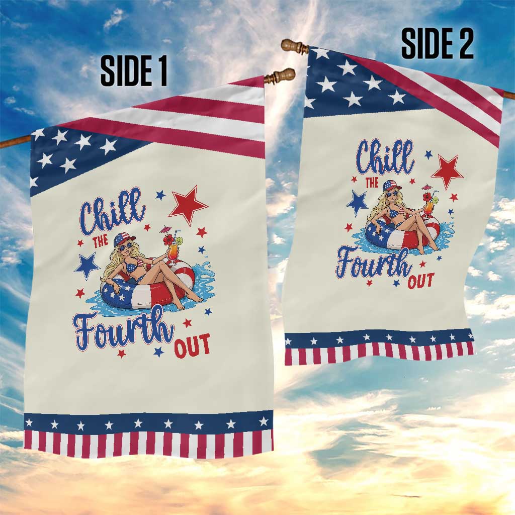 Funny Doll Face Meme 4th Of July Patriotic Garden Flag Chill The Fourth Out
