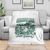 Vintage Summer Christmas Bigfoot Couple Throw Blanket Tropical Xmas Graphic