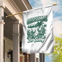 Vintage Summer Christmas Bigfoot Couple Garden Flag Tropical Xmas Graphic