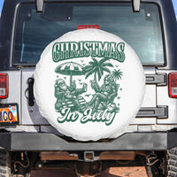 Vintage Summer Christmas Bigfoot Couple Spare Tire Cover Tropical Xmas Graphic