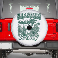 Vintage Summer Christmas Bigfoot Couple Spare Tire Cover Tropical Xmas Graphic