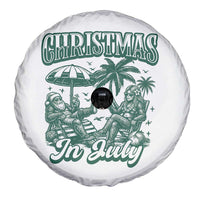 Vintage Summer Christmas Bigfoot Couple Spare Tire Cover Tropical Xmas Graphic