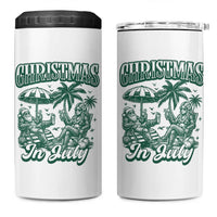 Vintage Summer Christmas Bigfoot Couple 4 in 1 Can Cooler Tumbler Tropical Xmas Graphic