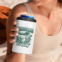 Vintage Summer Christmas Bigfoot Couple 4 in 1 Can Cooler Tumbler Tropical Xmas Graphic