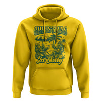 Vintage Summer Christmas Bigfoot Couple Hoodie Tropical Xmas Graphic