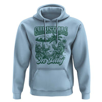 Vintage Summer Christmas Bigfoot Couple Hoodie Tropical Xmas Graphic