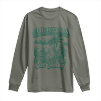 Vintage Summer Christmas Bigfoot Couple Long Sleeve Shirt Tropical Xmas Graphic