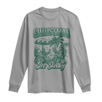 Vintage Summer Christmas Bigfoot Couple Long Sleeve Shirt Tropical Xmas Graphic