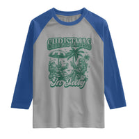 Vintage Summer Christmas Bigfoot Couple Raglan Shirt Tropical Xmas Graphic