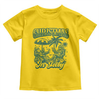 Vintage Summer Christmas Bigfoot Couple Toddler T Shirt Tropical Xmas Graphic