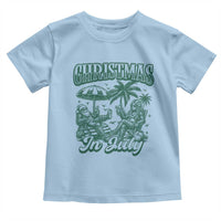 Vintage Summer Christmas Bigfoot Couple Toddler T Shirt Tropical Xmas Graphic