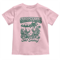 Vintage Summer Christmas Bigfoot Couple Toddler T Shirt Tropical Xmas Graphic