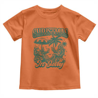 Vintage Summer Christmas Bigfoot Couple Toddler T Shirt Tropical Xmas Graphic