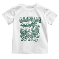 Vintage Summer Christmas Bigfoot Couple Toddler T Shirt Tropical Xmas Graphic