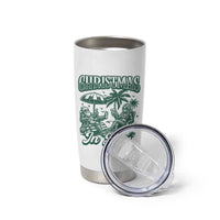 Vintage Summer Christmas Bigfoot Couple Tumbler Cup Tropical Xmas Graphic