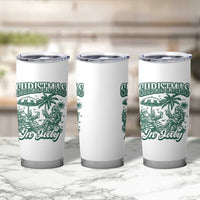 Vintage Summer Christmas Bigfoot Couple Tumbler Cup Tropical Xmas Graphic