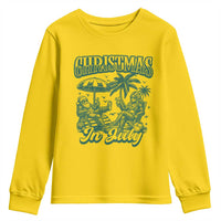 Vintage Summer Christmas Bigfoot Couple Youth Sweatshirt Tropical Xmas Graphic