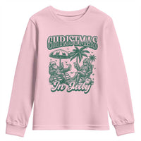 Vintage Summer Christmas Bigfoot Couple Youth Sweatshirt Tropical Xmas Graphic