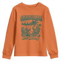 Vintage Summer Christmas Bigfoot Couple Youth Sweatshirt Tropical Xmas Graphic