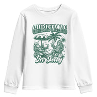 Vintage Summer Christmas Bigfoot Couple Youth Sweatshirt Tropical Xmas Graphic