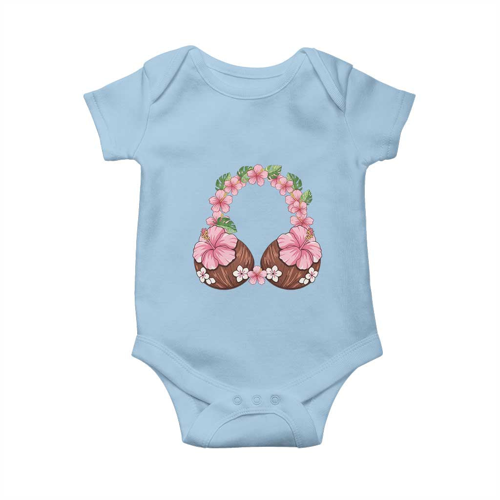Hibiscus Flower Coconut Bra Baby Onesie Tropical Summer Graphic